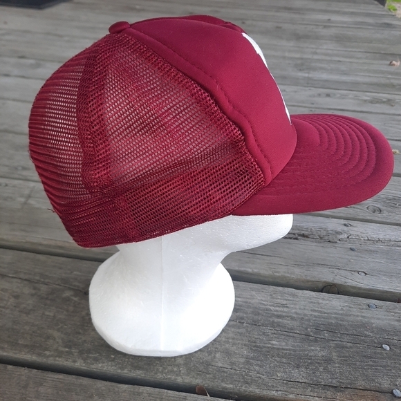 Vintage M white patch maroon snapback trucker hat - Picture 8 of 10